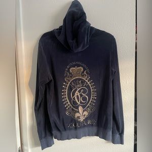 Navy blue juicy couture velvet zip up